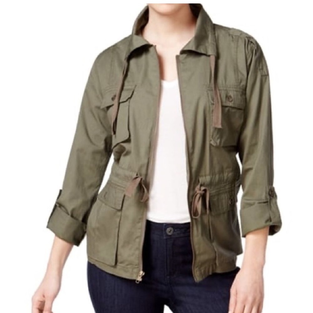 Bar III army green utility jacket size Small S gorpcore‎ street wear - Picture 16 of 16